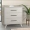 Homeroots 34" White Carved Geometric Solid Wood Three Drawer Dresser 524115 - alternate 5