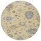 Homeroots 8' Gold Brown And Blue Round Floral Washable Indoor Outdoor Area Rug 606154 - alternate 6