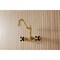 Kingston Brass Two-Handle Wall Mount Tub Faucet, Brushed Brass KS1027PKX - alternate 4