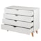 Homeroots 35" White And Natural Wood Four Drawer Dresser 489233 - alternate 5