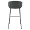 Homeroots Set of Two 30" Gray and Black Fabric and Steel Low Back Bar Height Bar Chairs 544690 - alternate 7