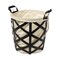 Homeroots Set of Two Black And Cream Metal Basket, 2PK 392148 - alternate 1