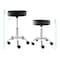Elama Faux Leather Adjustable Backless Rolling Stool in Black with Chrome Base ELM-709A-BLK - alternate 5