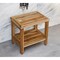Homeroots 18" Contemporary Teak Shower Stool Or Bench With Shelf In Natural Finish 376749 - alternate 5