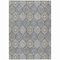 Homeroots 5' X 8' Gray Ivory And Navy Blue Floral Medallion Washable Indoor Outdoor Area Rug 614588 - alternate 9