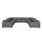 Homeroots Dark Gray Italian Leather Power Reclining U Shaped Eight Piece Corner Sectional With Console 632574 - alternate 1