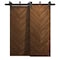Sartodoors Sliding Closet Barn Bypass Doors 72 x 80 inches, Ego 5005 Cognac Oak Veneer, Modern 6.6ft Rails Ha EGO5005BBB-DKO-72 - alternate 1