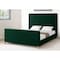 Homeroots Hunter Green Solid Wood King Upholstered Velvet Bed 544767 - alternate 8