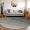 Homeroots 8' Black And Ivory Round Ombre Washable Indoor Outdoor Area Rug 595789 - alternate 4