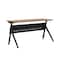 Flash Furniture Davis 60in. x 24in. HD Nesting Table w/Y-Legs, Modesty Panel, 1in. Thick Walnut Tabletop, Blk Frame MT-M6024-Y-LEG-WLNBLK-GG - alternate 1