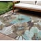 Homeroots 10' X 14' Khaki And Taupe Floral Washable Indoor Outdoor Area Rug 611009 - alternate 1