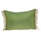 Homeroots 14" X 20" Green And Beige Cotton Lumbar Throw Pillow with Embroidery and Fringe 529186 - alternate 3