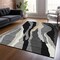 Homeroots 5' X 8' Black Gray And Tan Abstract Washable Indoor Outdoor Area Rug 600943 - alternate 5