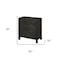 Homeroots 30" Black Solid Wood Distressed Carved Scrollwork Three Drawer Nightstand 569587 - alternate 8