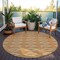 Homeroots 8' Copper And Ivory Round Geometric Washable Indoor Outdoor Area Rug 599654 - alternate 6