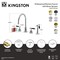 Kingston Brass Double-Handle Widespread Kitchen Faucet with Brass Sprayer, Polished Nickel KS8726CKLBS - alternate 2