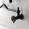 Kingston Brass Wall Mount Pot Filler Faucet, Matte Black KS2100CG - alternate 5