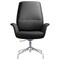 Leisuremod Summit Office Chair in Faux Leather and Aluminum Frame with Adjustable Height and Swivel, Black SGO21BLL - alternate 1