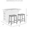 Crosley Julia Stainless Steel Top Island W/Uph Saddle Stools KF30062WH-BK - alternate 6