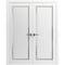 Sartodoors Solid French Double Doors 64 x 96in, Planum 0888 Painted White W/ Frosted Glass PLANUM0888DD-BEM-6496 - alternate 10