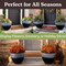 Pure Garden 13.7IN Faux Ceramic Plastic Planter with Drainage, Blue Glazed Pottery Finish 50-PL9433-BLU - alternate 8