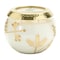 Homeroots 5" White Juniper Scented Two Wick Candle In Clear And Gold Glass Leaf Holder 633859 - alternate 1