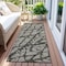 Homeroots 8' Runner Gray and Black Abstract Washable Non Skid Indoor Outdoor Runner Rug 559272 - alternate 7