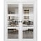 Sartodoors Sliding French Double Pocket Doors Clear Glass 3 Lites, Lucia 2555 White Silk, Kit Trims Rail Hard LUCIA2555DP-WS-4896 - alternate 1