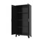 Homeroots 71in Black Stainless Steel Pantry Or Storage Closet With Arched Panel Doors 683398 - alternate 4