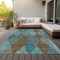 Homeroots 5' X 8' Teal Blue Aqua And Brown Argyle Washable Indoor Outdoor Area Rug 613736 - alternate 7