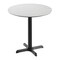 Flash Furniture 31.25" RND Tabletop, Seamless Surface Technology, White Faux Marble, 22x22 Black Table Height X-Base ST-RD31-WHMAR-T2222-GG - alternate 1