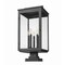 Z-Lite Hartwell 5-Light Outdoor Pier Mounted Fixture, 12 in W x 27.75 H, Sand Black 5019PHXLS-SQPM-BK - alternate 7