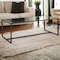 Homeroots 47" Black Glass And Steel Coffee Table 520957 - alternate 6