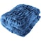 Lavish Home Oversized Faux Fur Blanket 60x80-Inch Ruched Polyester Fur Blanket Queen Blanket for Bed, Blue HT-THROW1-BLU - alternate 6