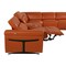 Homeroots Camel Italian Leather Modular L Shaped Eight Piece Corner Sectional With Console 534863 - alternate 9