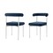 Homeroots Set of Two Blue And Silver Upholstered Polyester Open Back Dining Side Chairs 569412 - alternate 7