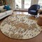 Homeroots 8' Copper Gold And Ivory Round Striped Washable Indoor Outdoor Area Rug 596664 - alternate 7