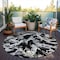 Homeroots 8' Black And Gray Round Abstract Washable Indoor Outdoor Area Rug 600068 - alternate 7