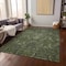 Homeroots 8' X 10' Olive Green And Charcoal Damask Washable Indoor Outdoor Area Rug 603332 - alternate 8
