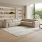 Homeroots Beige Italian Leather Power Reclining U Shaped Five Piece Corner Sectional With Console 532761 - alternate 5