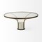 Homeroots 36" Antiqued Gold And White Glass Iron and Marble Round Pedestal Coffee Table 376310 - alternate 5