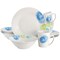 Gibson Home Blue Meadow 12 Piece Fine Ceramic Dinnerware Set in White with Colored Accents 142757.12 - alternate 1