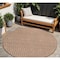 Homeroots 8' Copper And Beige Round Geometric Washable Indoor Outdoor Area Rug 594499 - alternate 1