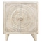 Homeroots 33in Distressed White Solid Wood Two Door Floral Carved Accent Cabinet 489022 - alternate 1