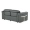 Homeroots 65in Dark Gray and Black Italian Leather Power Reclining Loveseat 720492 - alternate 8