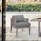 Armen Living Vivid Outdoor Patio Dining Chair in Gray Eucalyptus Wood with Gray Olefin Cushions LCVISIEUCGRY - alternate 8