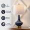 Jonathan Y Parker 21.5" Contemporary Traditional Ceramic/Metal Gourd LED Table Lamp, Brass/Blue JYL1030C - alternate 7