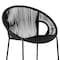Homeroots 40" Black Metal Low back Outdoor Counter Height Bar chair with Footrest 490220 - alternate 4