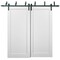 Sartodoors Barn Bypass Interior Door, 72" x 96", White QUADRO4111BBB-WS-7296 - alternate 1
