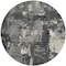 Homeroots 8' Black Gray And Ivory Round Abstract Washable Indoor Outdoor Area Rug 596844 - alternate 6